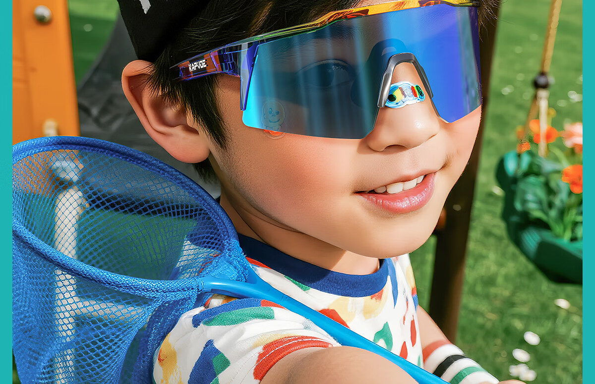 KAPVOE Kids Pilot Sports Sunglasses Running Cycling Glasses Children Speed Skating UV Protection Goggles Unisex 2