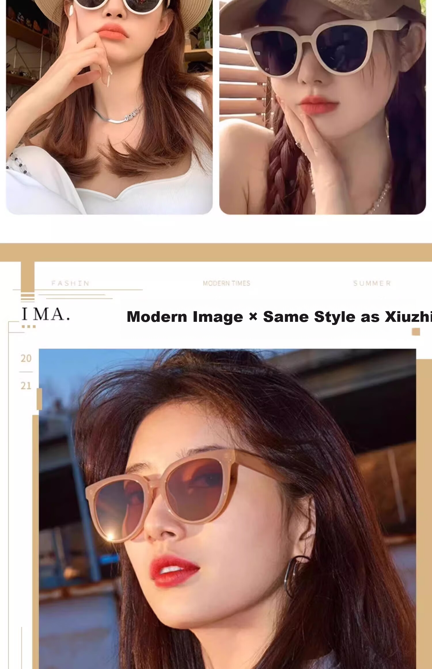 GOGOSOON New 2025 Sunglasses for Women, Liu Yifei's Style, UV Protection, Retro Round Frame, High-End Eyewear 2