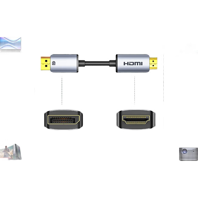Кабель-переходник SAMZHE DP to HDMI, 1.5 метра, 4K HD