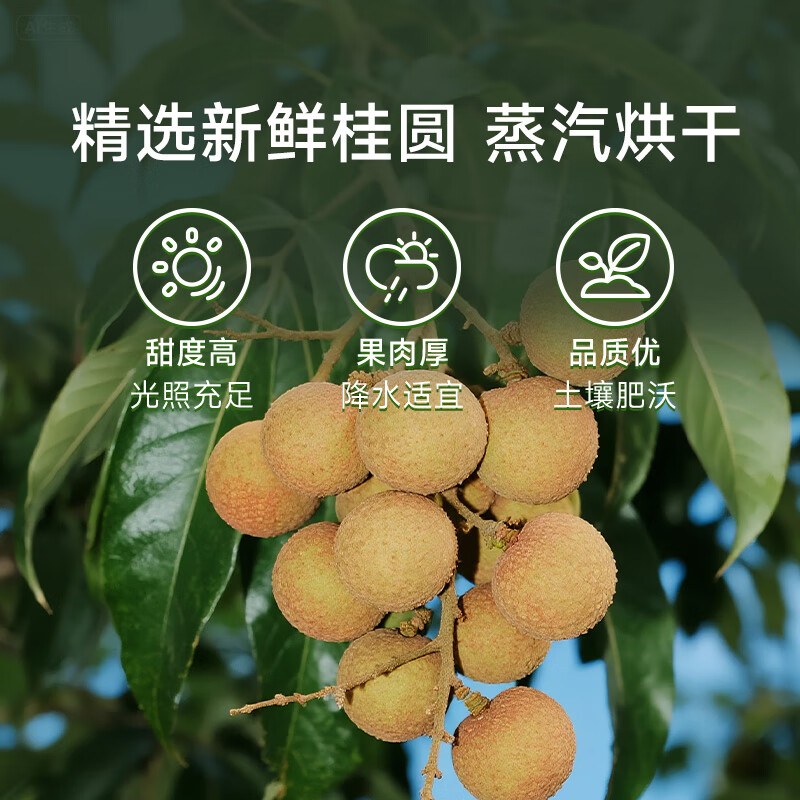 十月稻田 桂圆干 500g 带壳龙眼干 肉厚甘甜 休闲零食 枸杞红枣泡茶八宝粥