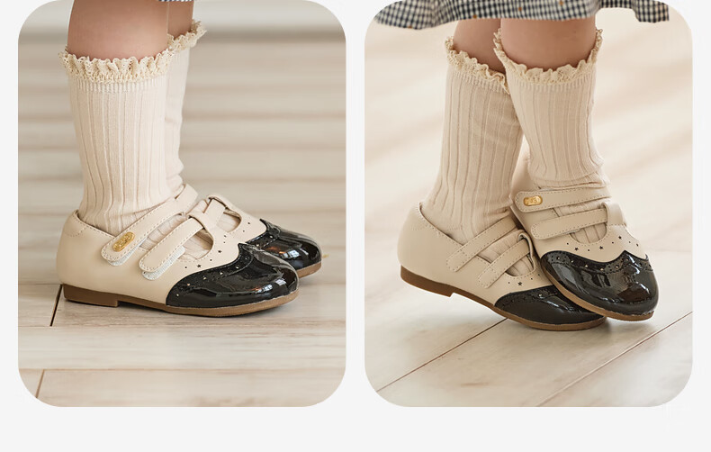 DAVE & BELLA Children's Non-Slip Leather Shoes, Autumn Girls' Soft-Soled Princess Shoes with Chanel-Inspired Style for Older Childre 13