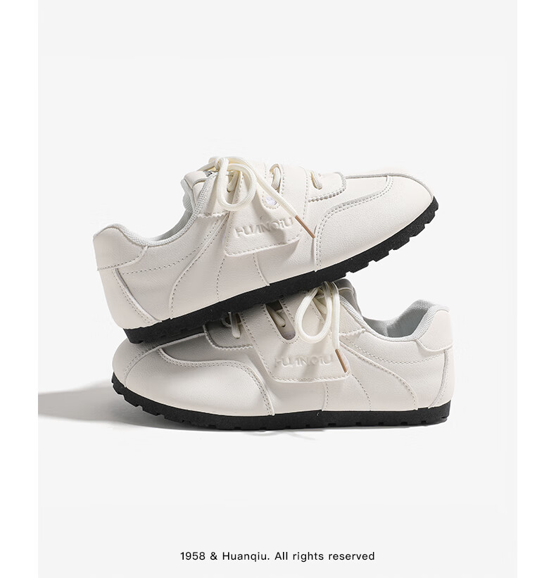 Global Magic Velcro Board Shoes Puffy White Shoes New Ins Ugly Cute Women's German Training Shoes KMXFX8093 Beige Size 35 14