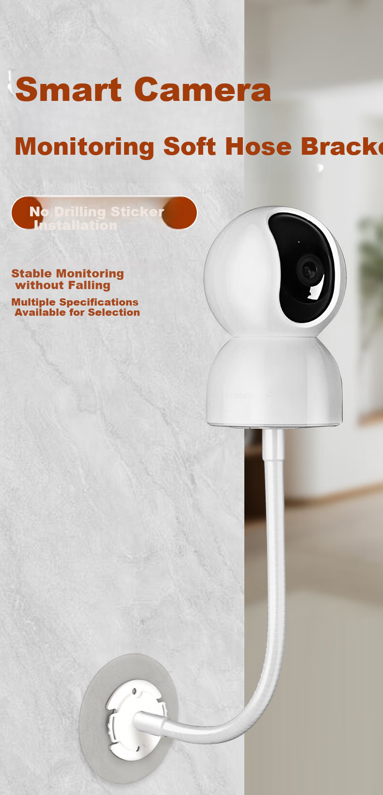 Yingqian Suitable for Yingshi Camera Bracket, No Drilling Required, C6C/h6c/c7/C6WI/h6/H7C/cp1/xp1 Surveillance Camera Wall-Mounted Fixed Soft Tube Bracket 1