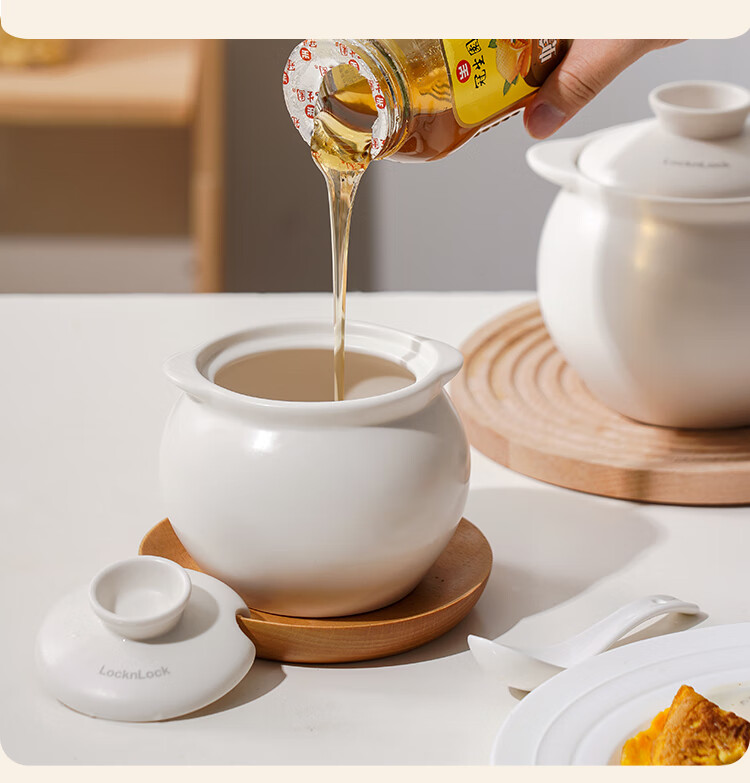 LOCK&LOCK High-Temperature Resistant Ceramic Lard Jar with Lid 700ML Chili Oil Container Spice Jar Oil and Salt Seasoning Jar 9