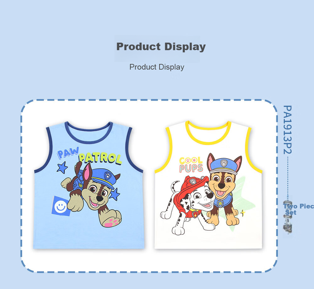 PAW PATROL Children's Vest Boys' Class A Cartoon Undershirt Summer Breathable Baby Sleeveless T-Shirt PA1913P2 105 9