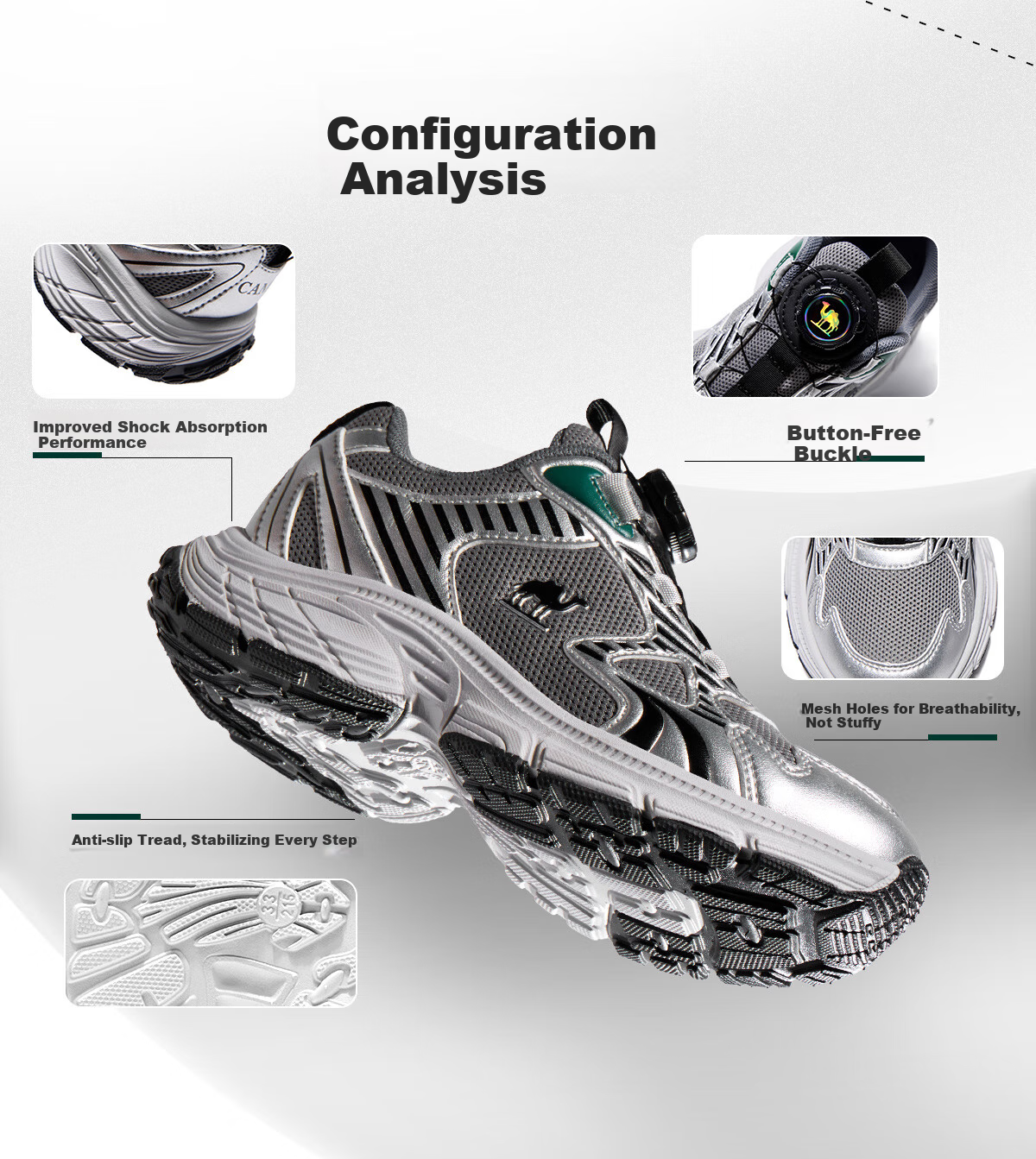 Camel [Xingyue] Kids Sports Shoes Outdoor Casual Running Shoes Breathable Mesh Non-slip Boys Girls Children 3