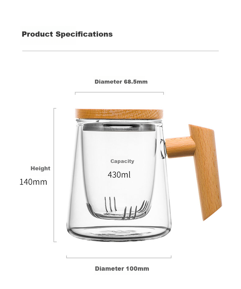 CLITON Thickened Heat-Resistant Glass Tea Cup with Filter, Tea-Water Separation, Home and Office Red and Green Tea Cup, Tea Ceremony Cup 15