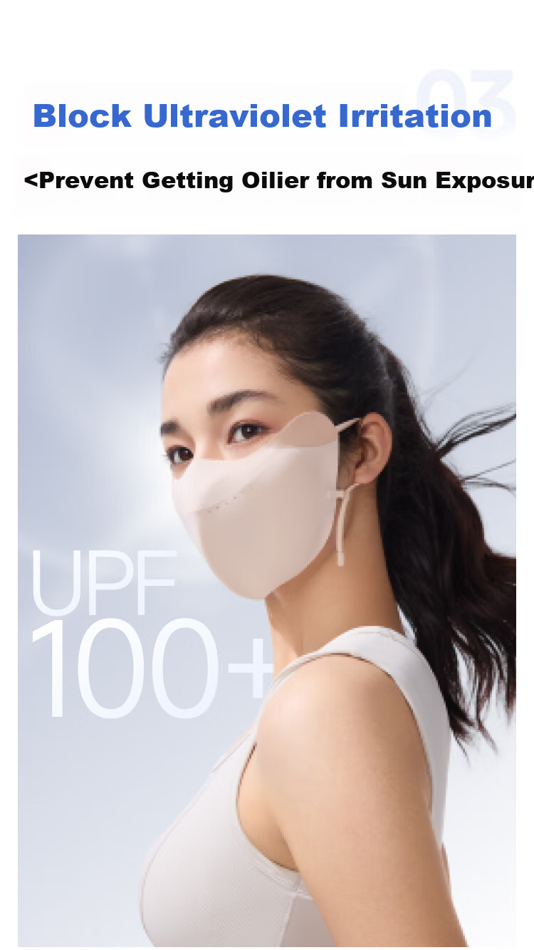 Beneunder 3D Protective Sun Protection Face Mask, Sun Protection Mask with V-Shaped Face Support And Moisture-Wicking SS216 14