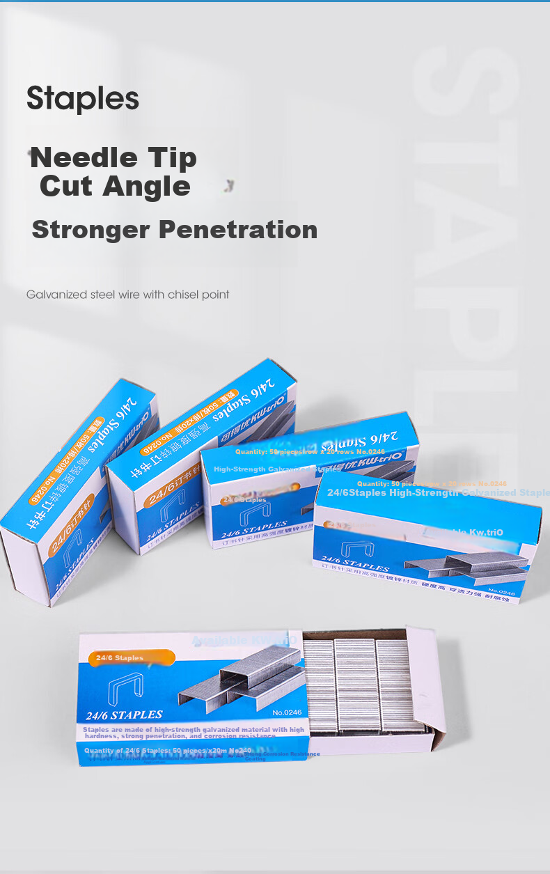 KW-Trio Small Size No. 10 Staples, 0100 Staples with Strong Penetration And Corrosion Resistance, 10 Boxes Can Staple 2-15 Pages 4