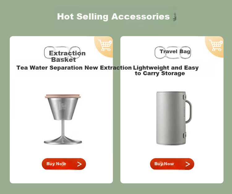 Buydeem [No Glue] Health Pot Water Kettle Multifunctional Tea Maker Mini Health Cup Office Hot Water Pot K36 Light Cypress Green + Mini Extraction Basket 1