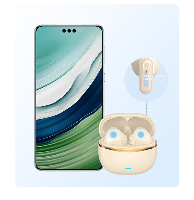 EARISE [2025 New Model | Flagship Top Configuration] Bluetooth Earphones, True Wireless Semi-In Style, for Sports And Gaming, Low Latency, High Sound Quality, Compatible with Android, FD190 White 5