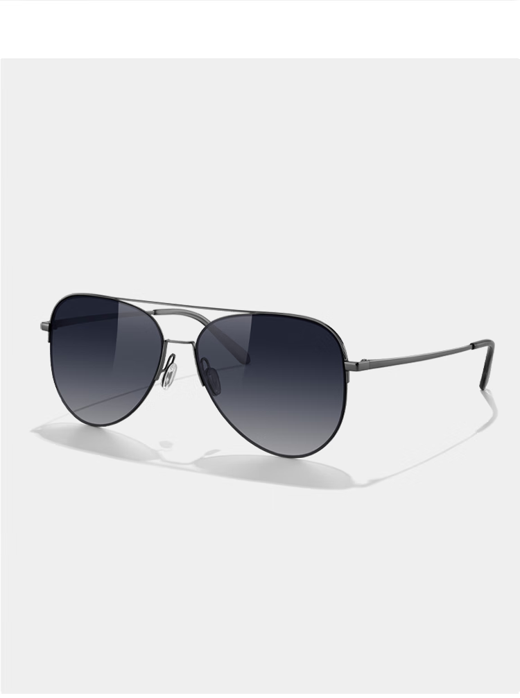 LOESY Beta Titanium Metal Sunglasses for Men And Women, Driving Glasses, Anti-Glare Polarized High-Definition Fashionable Frog-Eye Sunglasses, Nebula Black 1