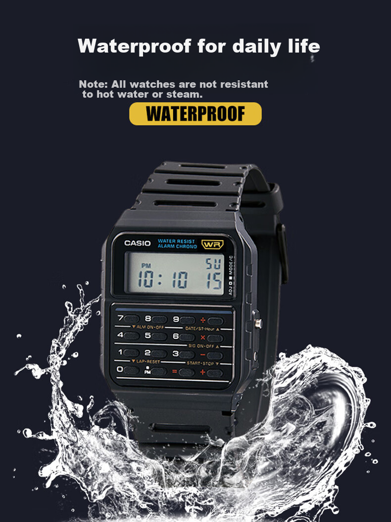 CASIO Watch for Men, Small Square Design, Popular among "Desperate Housewives" Fans And Students, Electronic Calculator Watch for Men And Women, Model CA-53W 4