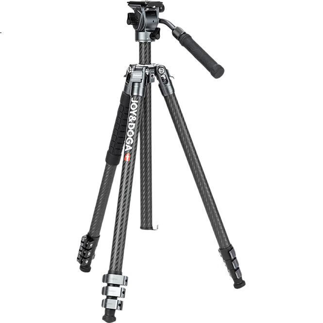 Штатив Fotopro LITE VIDEO с флип-замками, регулируемый монопод, металлическая гидравлическая головка, для видеосъемки, фотографии, беззеркальных камер, из углеродного волокна
