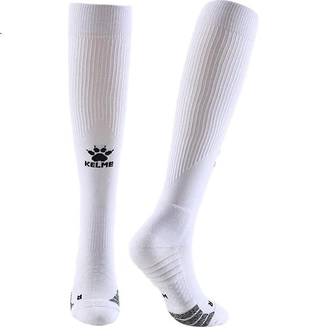 Футбольные носки KELME, профессиональные, высокие, противоскользящие, для тренировок и матчей, белые, размер L