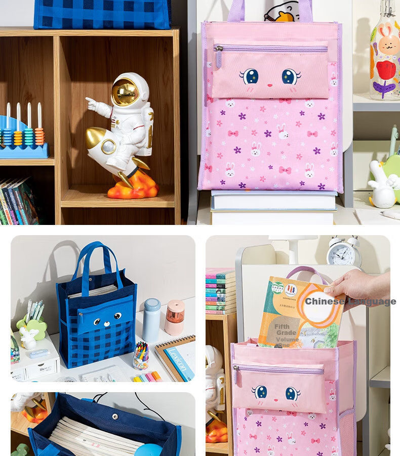 Deli Cartoon Large Capacity Student Tutoring Bag, Detachable Pencil Case for After-School Classes And Drawing, Blue Bear Desig 2