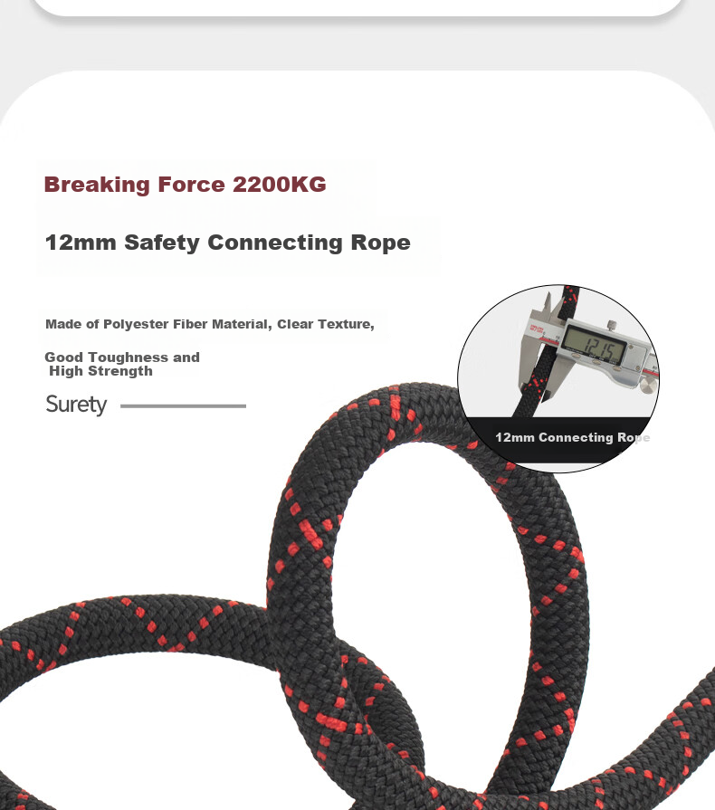 Shandouao Z-Y Fall Arrest Safety Harness, National Standard AD9088, Double Large Hooks with Cushioning Pack, 1.8 Meters 12