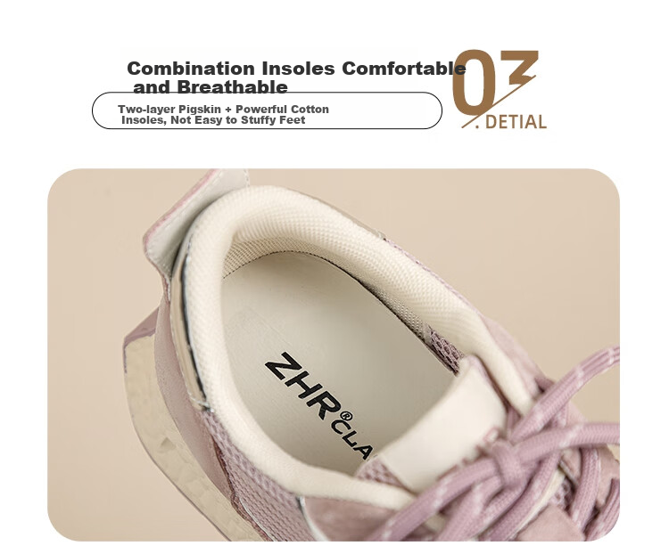 ZHR Dexun Women's Shoes, 2026 New Soft-Soled Fashionable Women's Shoes, Stylish Thick-Soled Sneakers for Women, KS110, Lavender Purple, Size 39 11