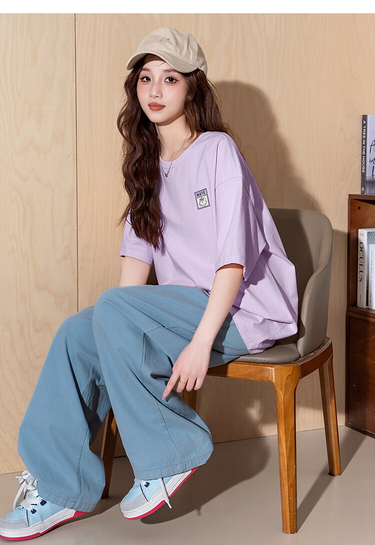 TonLion 2025 Summer Women's Snoopy Collaboration Mid-Length Short Sleeve T-Shirt 19