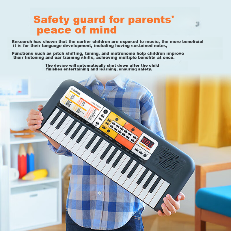 YAMAHA Electronic Keyboard PSS-F30, Children's Toy with 37 Keys, Musical Instrument for Toddlers And Early Educatio