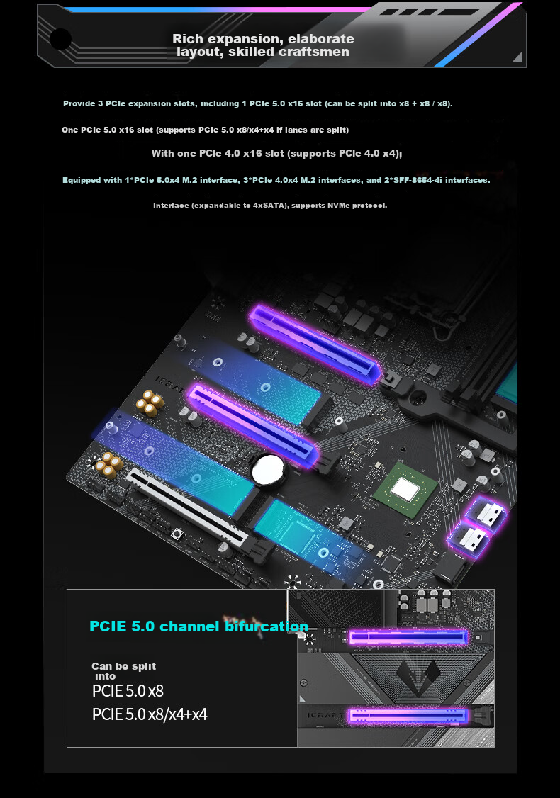 MAXSUN MS-I Craft Z890 Vertex Gaming Motherboard, Supports DDR5 CPU 270K/265KF/250K (Intel Z890/LGA 1851) 9