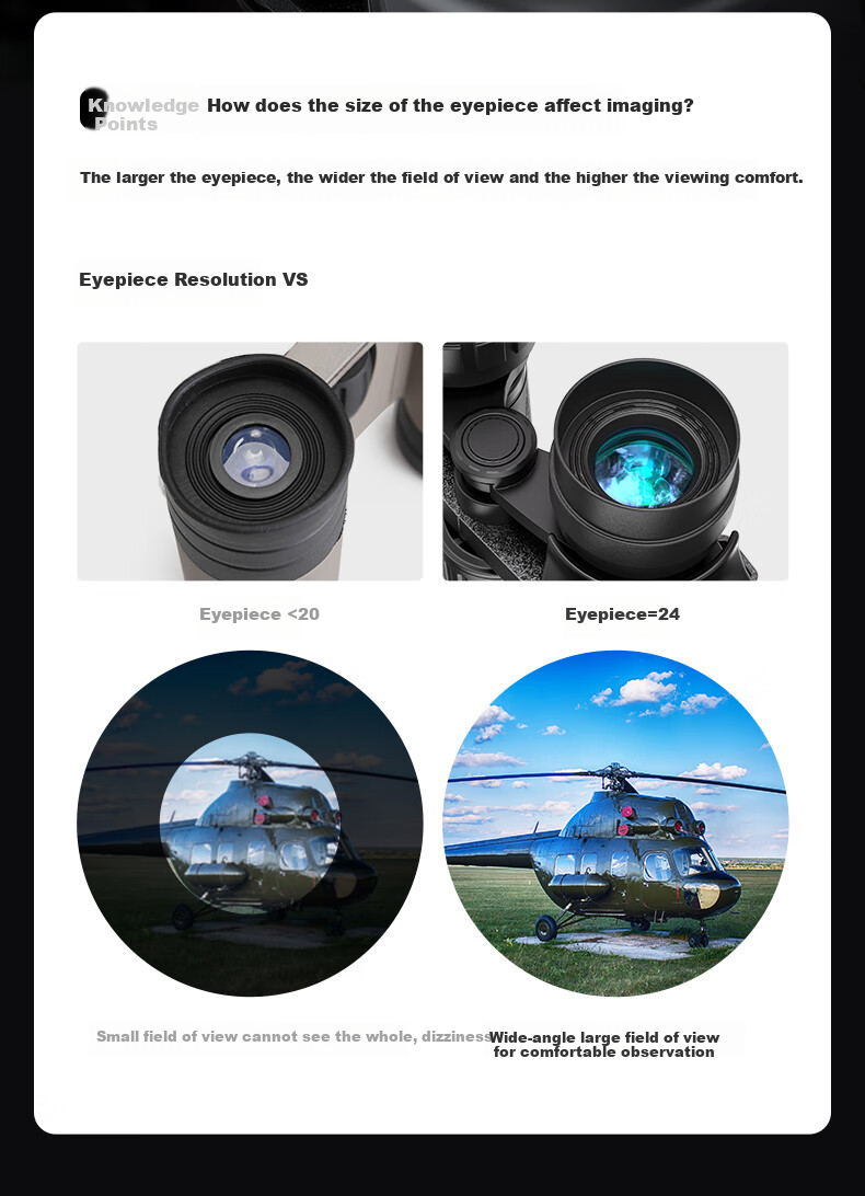 Leaysoo Knife Edge 20X50 High Magnification High Definition Large Eyepiece Binoculars for Low Light Night Vision, Concert And Outdoor Use 8
