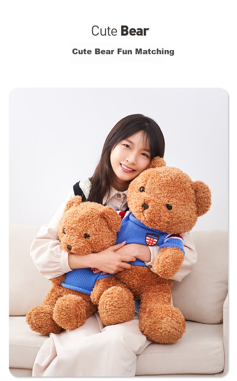 HAI HUI HOME Blue British Style Teddy Bear Plush Hugging Bear Doll Toy for Holidays, Birthdays, Valentine's Day Gift 50cm 1