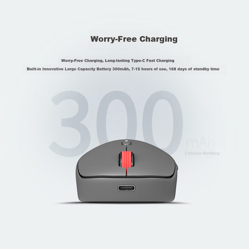ThinkPlus Lenovo Беспроводная Bluetooth Мышь WL300Pro, Серая