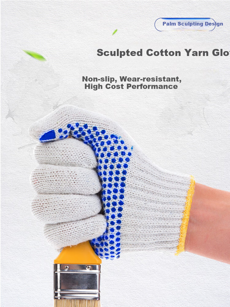 Ams Safety Gloves, Nylon Cord, Non-Slip, Wear-Resistant, Thickened, for Car Repair, Farm Work, Construction Site, Bricklaying, Labor Work, Protective Gear, White, 600N [Genuine Product], 60 Pairs 8