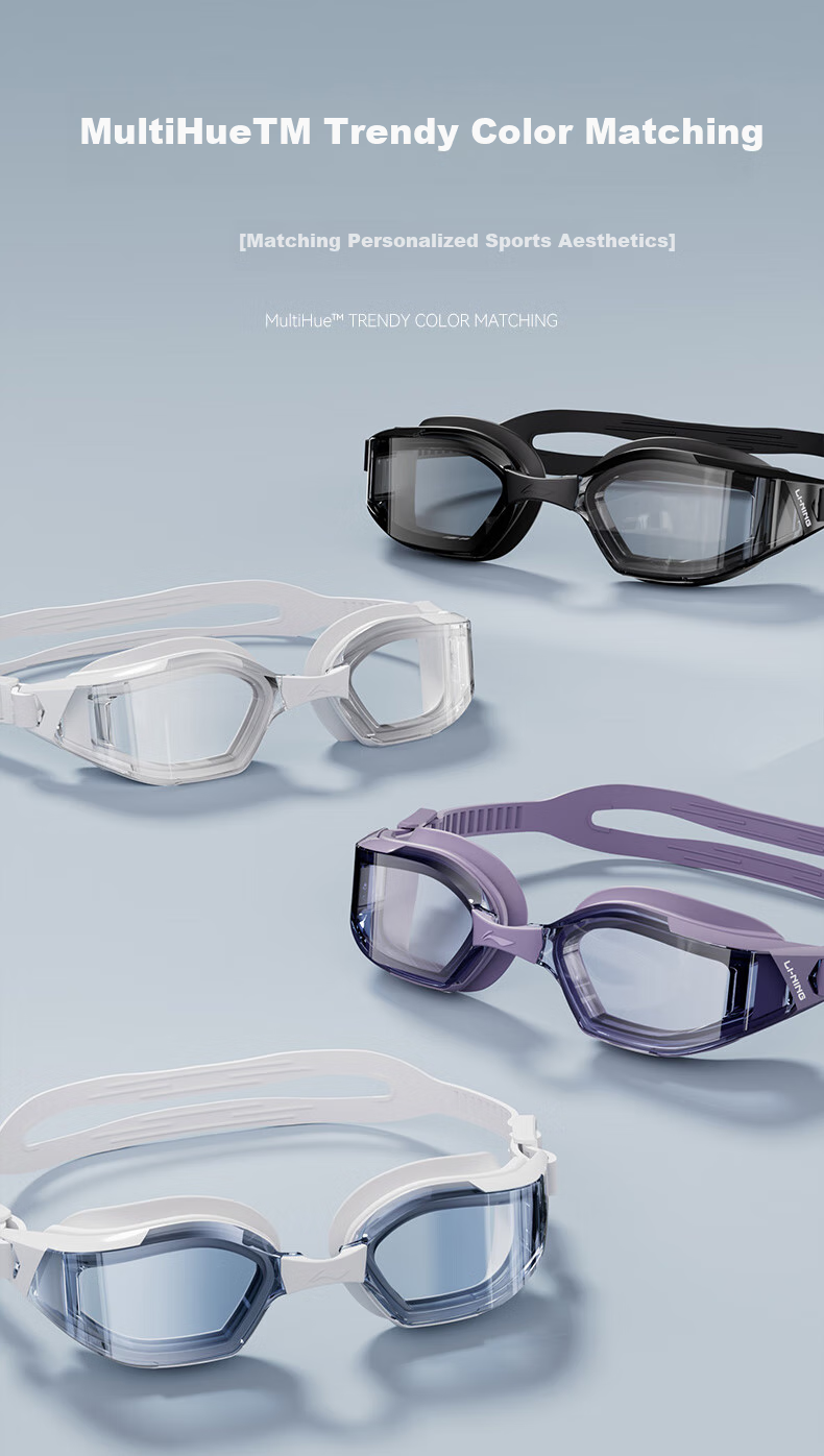 Li-Ning Swimming Goggles for Men And Women, High-Definition Anti-Fog Professional Advanced Competitive Speed Swimming Glasses 2848 Purple 9