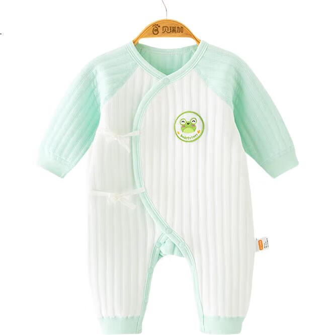 Детский комбинезон Babyprints, осенне-зимняя одежда для новорожденных, комбинезон с защитой живота, термобелье, наряд для полного месяца, с рисунком лягушки, размер 66