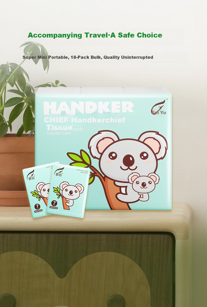 Feiyu Handkerchief Tissue Paper, Unscented, 4-Ply, 7 Sheets * 18 Packs, Facial Tissues, Small Pack Napkins, Toilet Paper, Portable And Personal Use 13