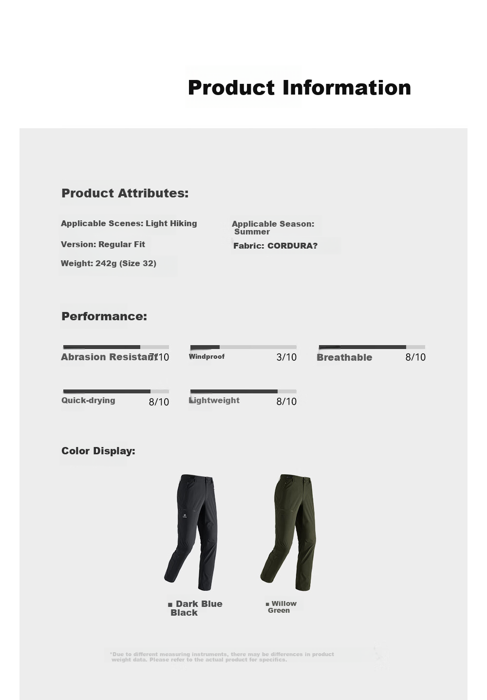 KAILAS T9 Quick-Dry Pants for Women, CORDURA Lightweight Quick-Dry Wear-Resistant Outdoor Moisture-Wicking Hiking Trousers 3