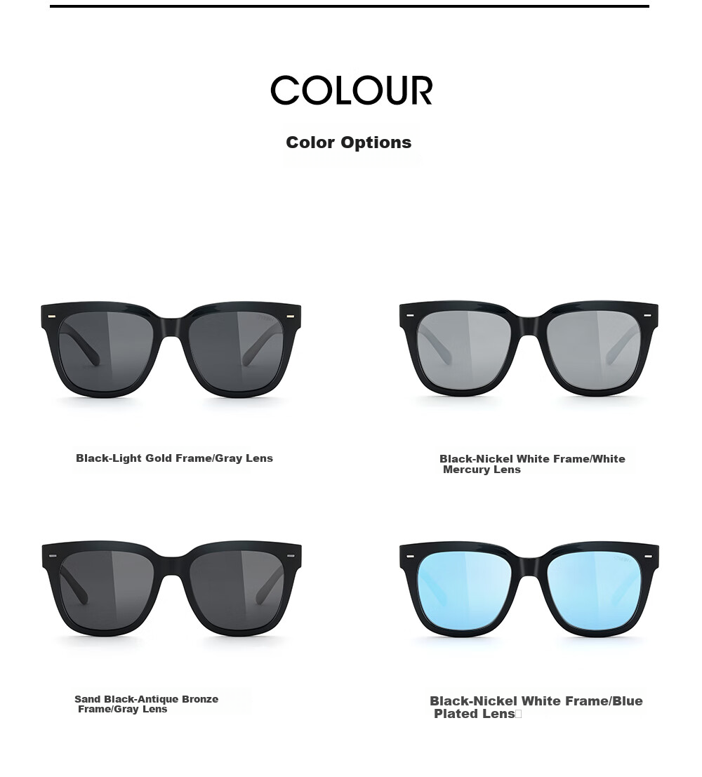 CAXMAN GM Sunglasses for Men And Women, Trendy Black Frame Retro Polarized Driving Glasses, Square Frame UV Protection Sunglasses for Me 7