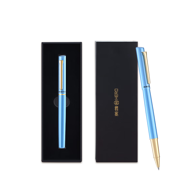 HERO P355 0.5mm Neutral Pen Bullet Tip Metal Barrel Blue Single Pack Premium Gift Box