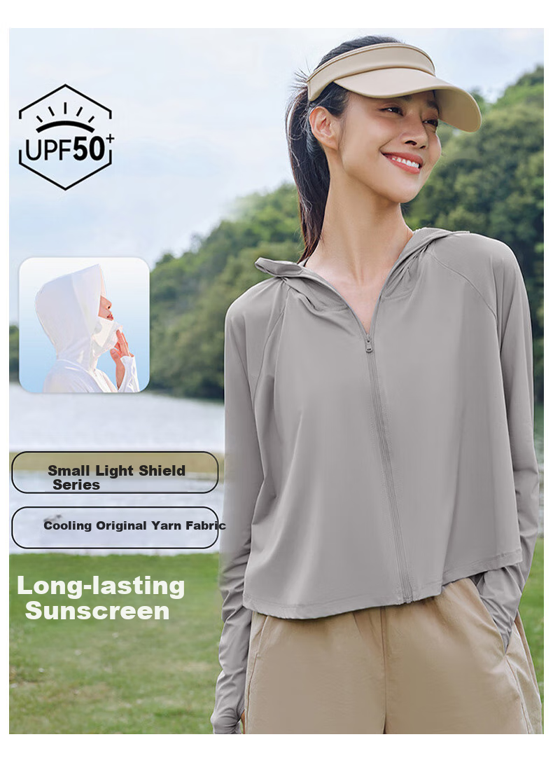 JEANSWEST Women's Summer Sun Protection Shirt UPF50+ Ice Silk Cooling Cape with Large Brim White L 11