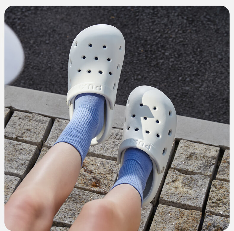 Puxi Beach Casual Hollow EVA Thick Sole Height Increasing Couple Sandals Women Men Cream White 35-36 8
