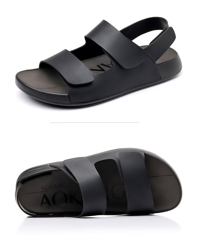 Aokang Men's Summer Sandals Beach Shoes Fashion Outdoor Casual Sports Sandals Birkenstock Style Khaki Size 40 10