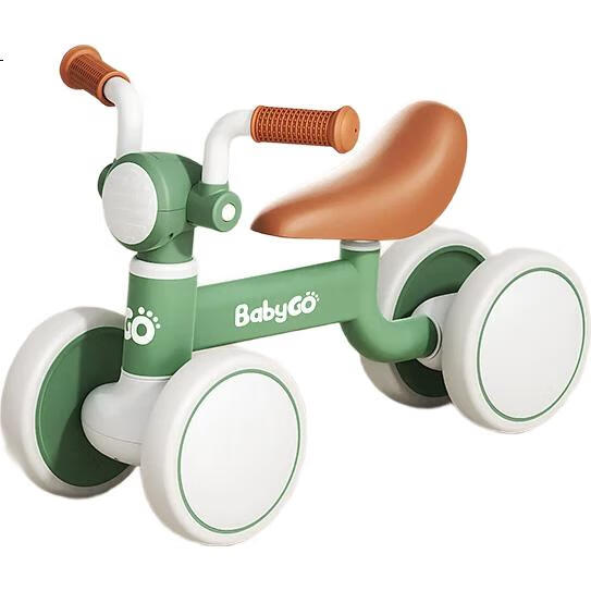 Детский беговел BG-BABYGO для детей от 1 до 3 лет, четырехколесный самокат-каталка без педалей, ретро-зеленый