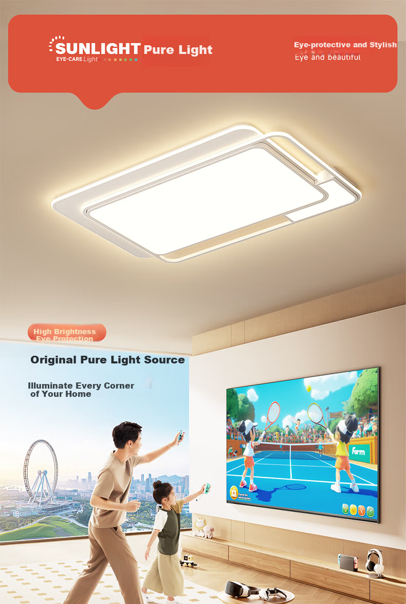 GUJIA LED Ceiling Light, Nordic Style for Living Room And Bedroom, Eye-Protection, Puri Light Source, Lighting Fixture - 90cm [Installation Included] 2