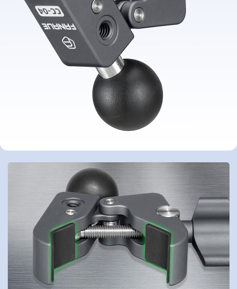 FANAUE Motorcycle Phone Holder Heavy Duty Clamp 20mm Ball Head Base Sports Camera Mount Anti-theft Quick Release CC-04(20) 8