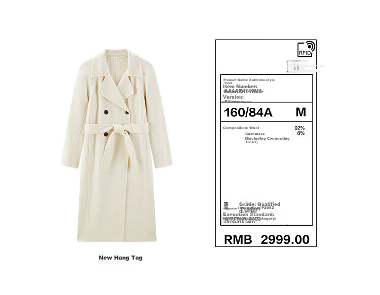 Peacebird Women's Wool Coat Master Selection Double-Sided Wool Hepburn Style Bathrobe Camel 1 M 40