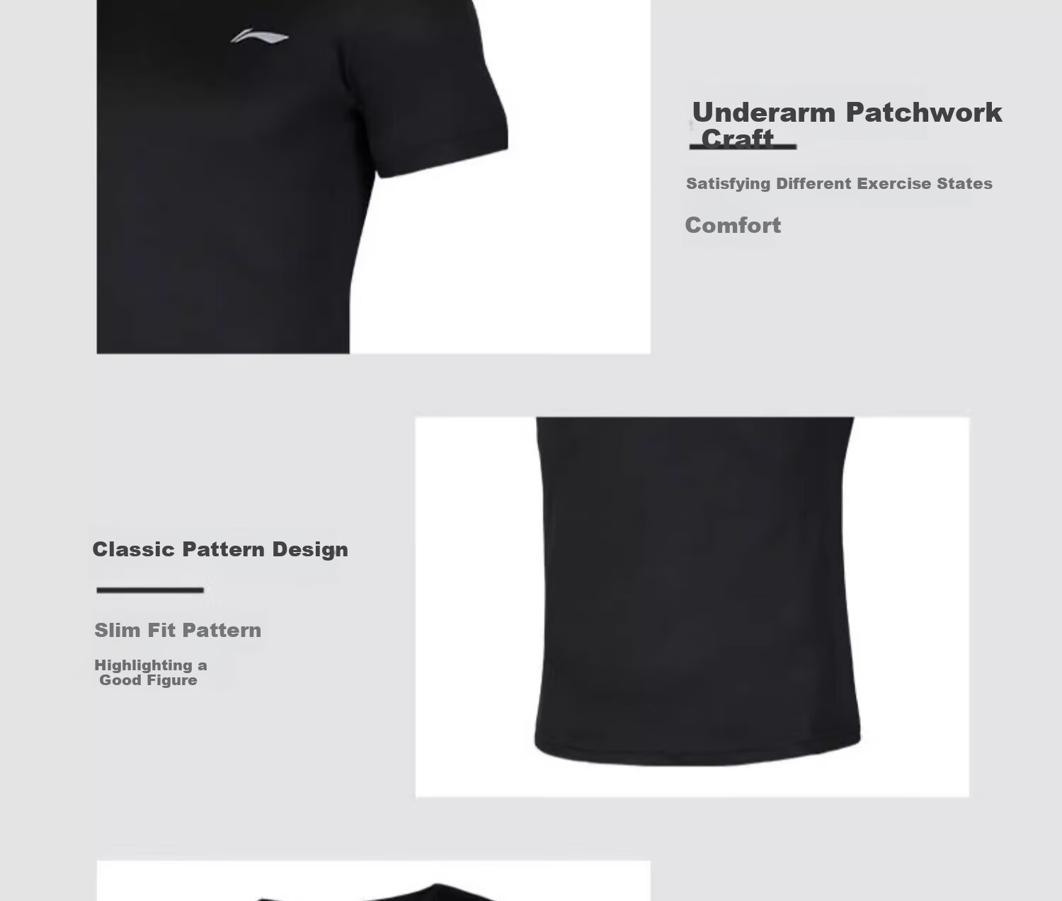 Li-Ning Men's Running Sports Set Fitness Training Quick-Dry Compression Shirt Badminton Sports Three-Piece Set 5