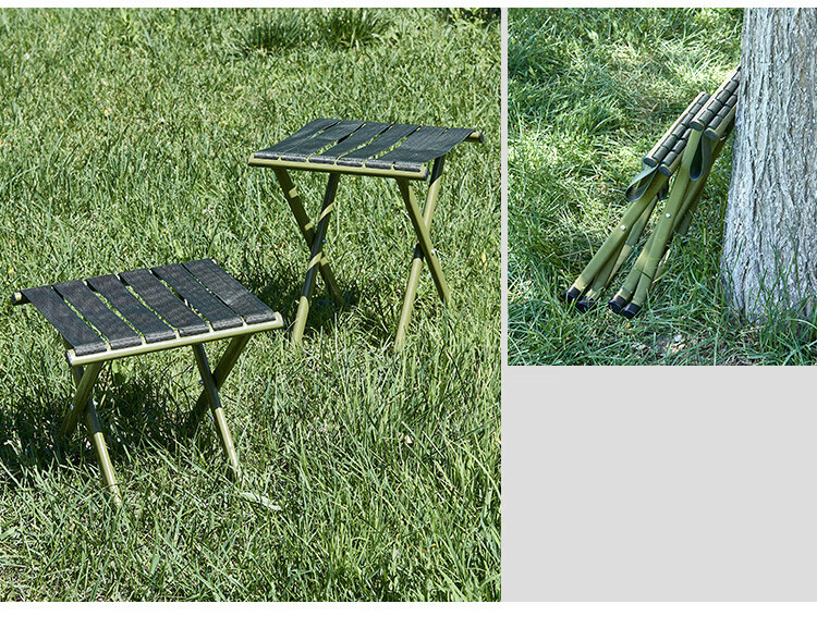 Hakkai Bird Military Training Folding Stool Sturdy Small Bench Army Green Large Portable Fishing Queue Seat 11