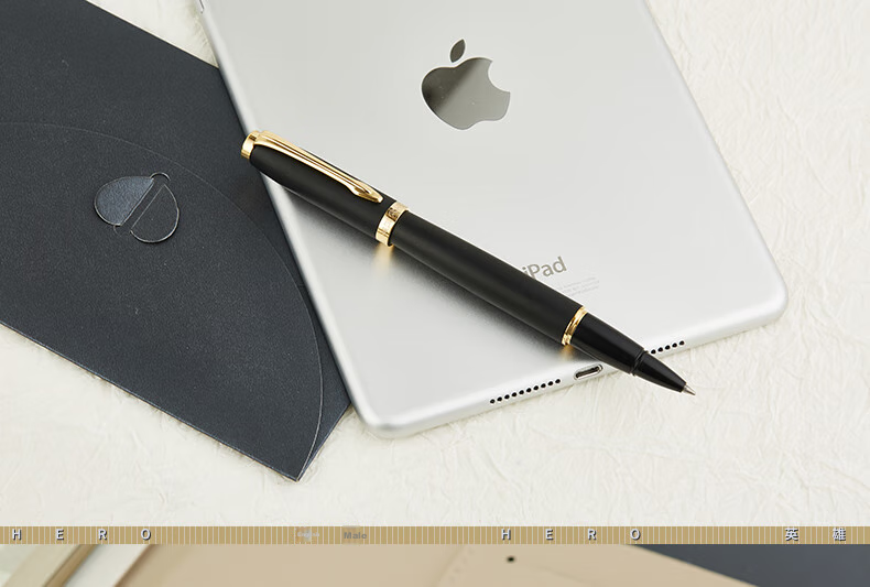 HERO Ballpoint Pen, 988 Daily Writing, Stylish And Personalized Business Office Signing Pen for Men And Women, Black with Gold Clip 12