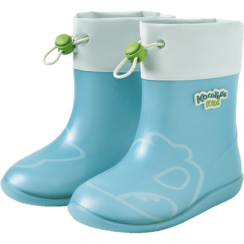 Kocotree Children's Rain Boots, Cartoon Non-Slip Waterproof Shoes for Boys And Girls, Toddler Rain Boots with Drawstring