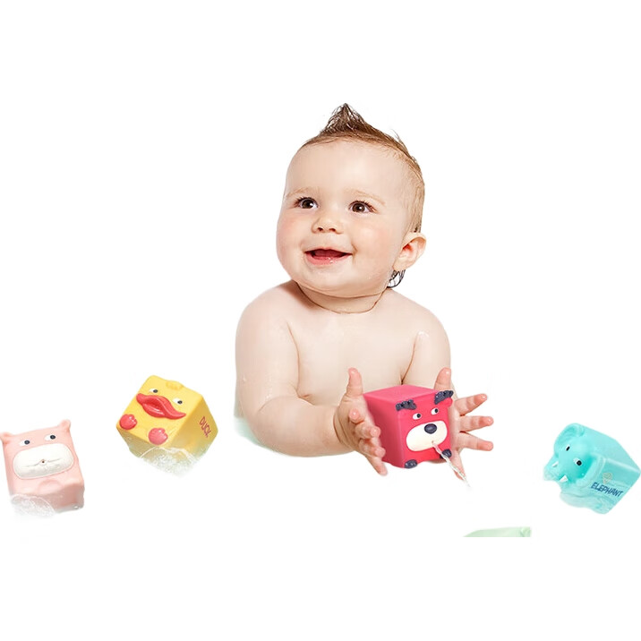 Babycare Мягкие строительные блоки для малышей, развивающие игрушки для детей от 0 до 1 года, мягкие кубики "Лесная сказка", 6 шт.