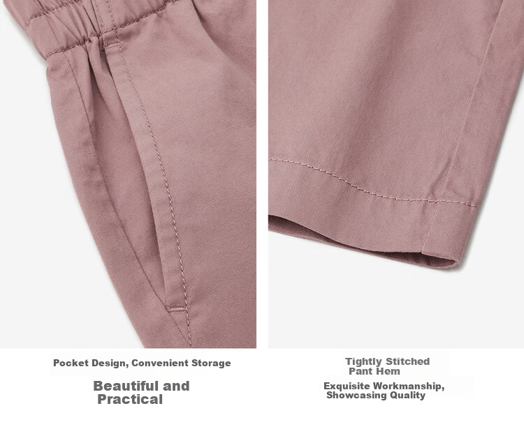 Giordano Women's Casual Shorts, Summer New Style, Pure Cotton Button Elastic Waist, Loose Thin Pants, Women's 05405309 16