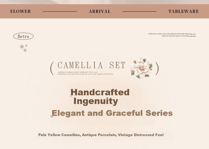 CERAMICS Bowl And Chopsticks Set, Japanese-Style Underglaze Ceramic Tableware for Home Use, Housewarming Gift, Camellia Pattern, 42-Piece Gift Box Set 4