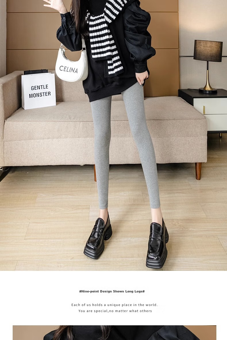 LangSha Women's Leggings for Outer Wear, High-Waisted Autumn Tight-Fitting Pants, Nine-Tenths Ankle-Length Slimming Leggings for Wome 13